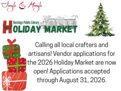 2026 Holiday Market vendor applications are now open! Apply at https://bit.ly/HolidayMarketApp2026. Applications accepted until August 31, 2026