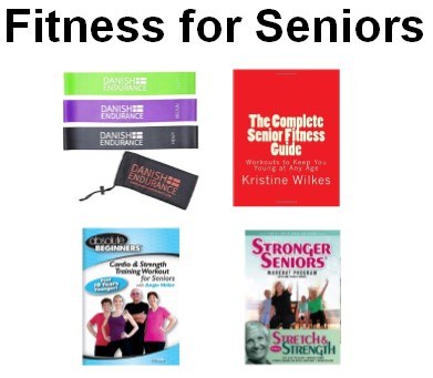 Library of Things Senior Fitness with stretch bands, dvd and book