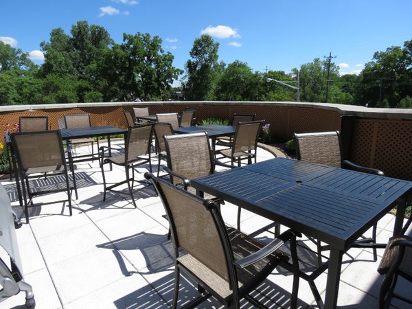 Rooftop Garden Patio showing tabels and chairs