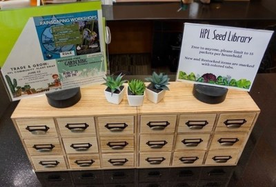 Seed Library in small multi-drawer containers
