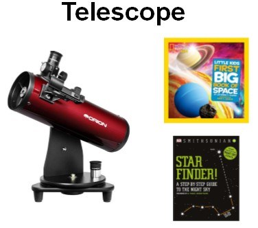 Library of Things Telescope with two books